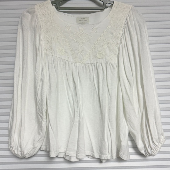 Lucky Brand Tops - Lucky Brand Embroidered Cotton Top